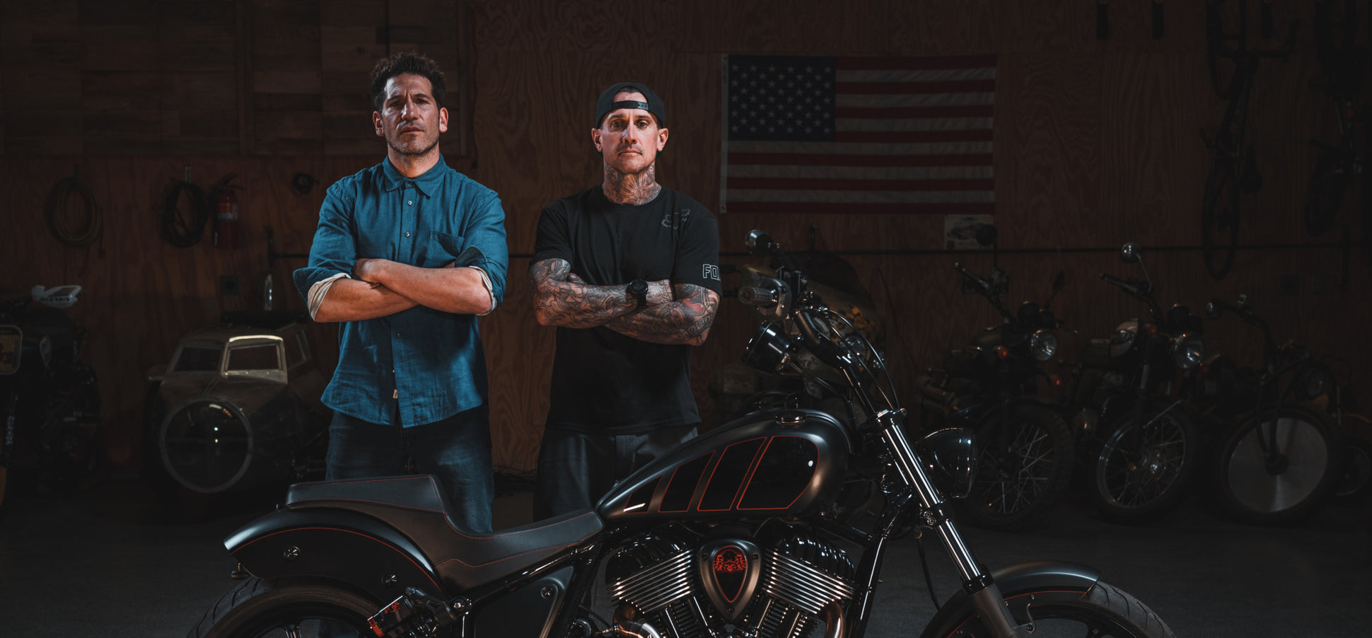 Actor Jon Bernthal Receives 'Trouble Maker' Custom Indian Chief From Carey Hart